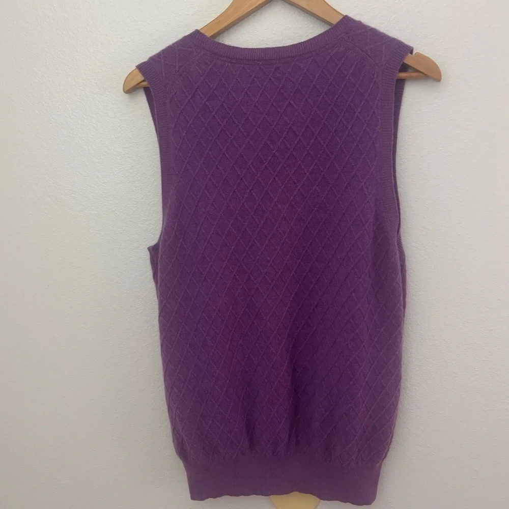 Men’s Bobby Jones 100% Cashmere Argyle Sweater Vest Purple XL Golf Preppy